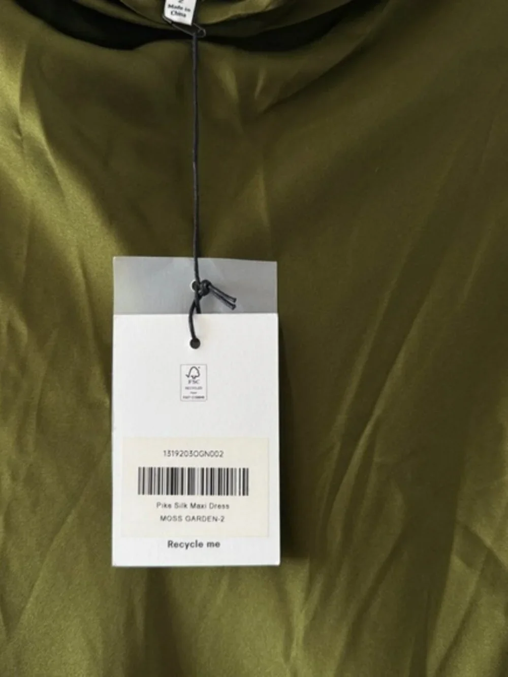 REFORMATION NWT Pike Silk Maxi Dress in Moss - Picture 10 of 14